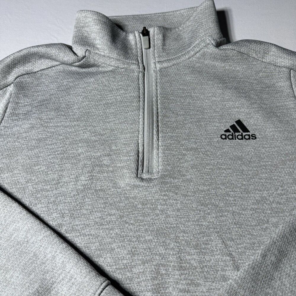 Adidas Womens Large 1/4 Zip Pullover Sweatshirt Jacket Long Sleeve Gray - Picture 6 of 15